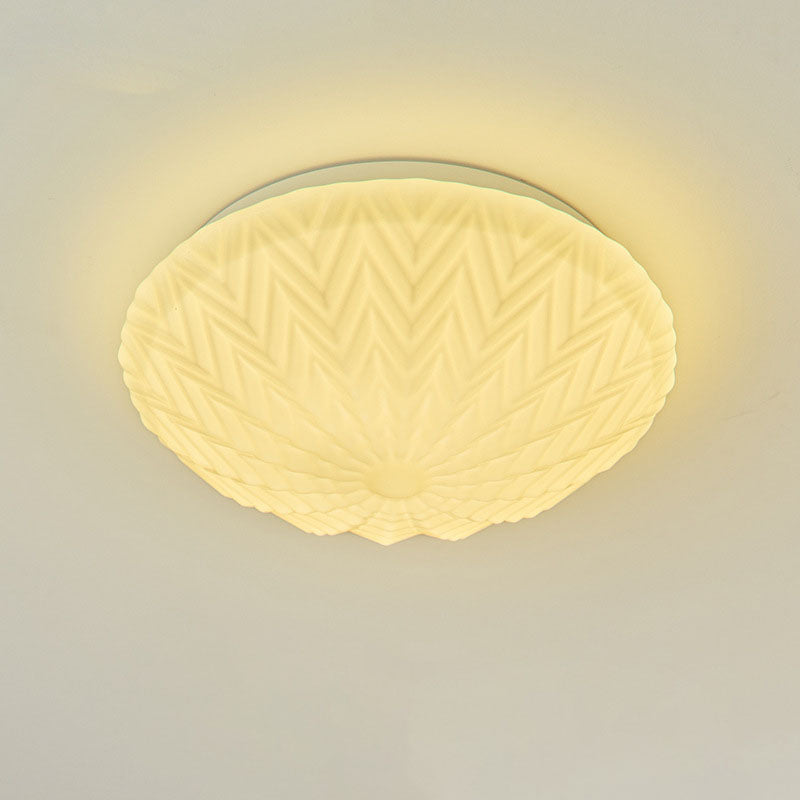 Modern Minimalist Glass Round Shade LED Flush Mount Ceiling Light For Living Room