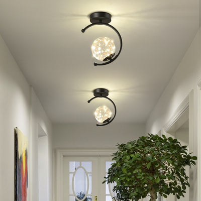 Moderne kreative Kugel voller Sterne Hardware Glas LED Deckenleuchte zur halbeinbau Montage 
