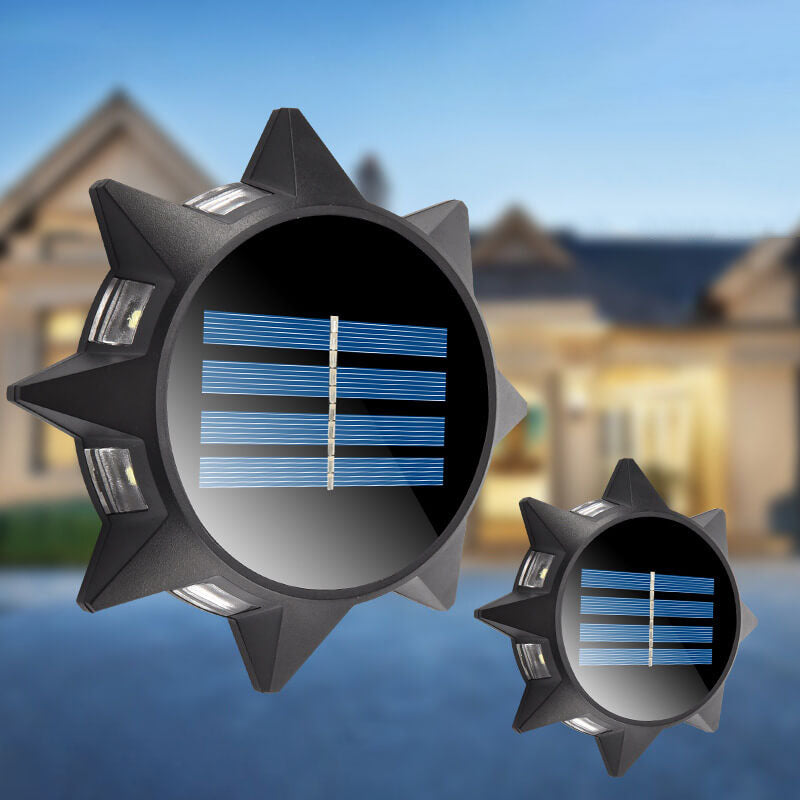 Außen Solar achteckige runde ABS LED Wandleuchte 