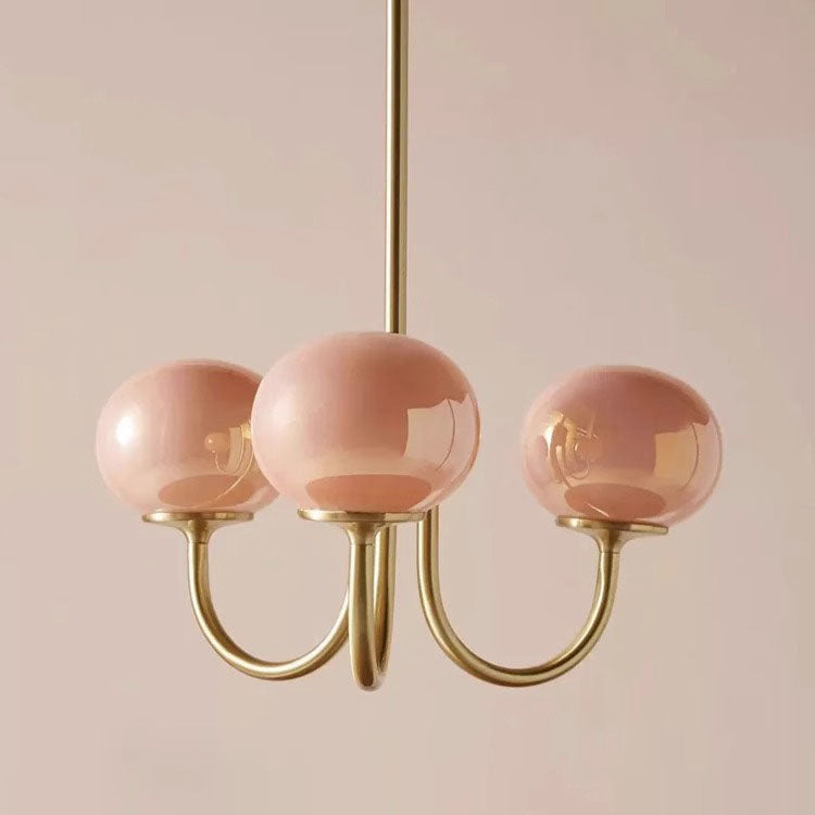Lustre à 3 lumières en fer et verre traditionnel français pour salon 
