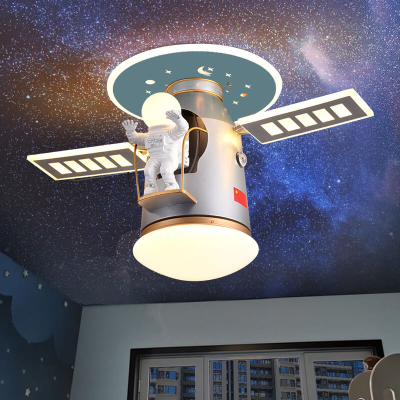 Creative Simplicity Spaceman Astronaut LED Kids Flush Mount Ceiling Light