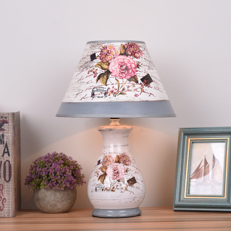 Moderne Art Deco Vase Basis Keramik Karton 1-Licht Tischlampe für Schlafzimmer 