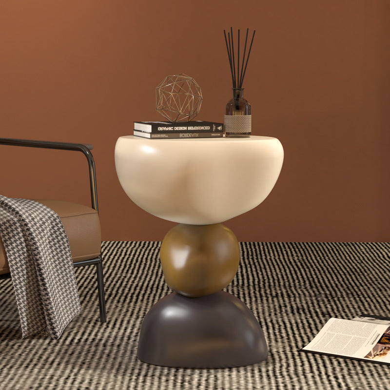 Table basse moderne minimaliste en résine de pierre pour salon 