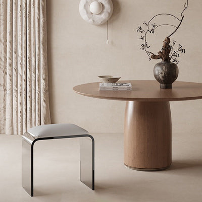 Tabouret de vanité en cuir acrylique rectangulaire minimaliste moderne pour chambre 