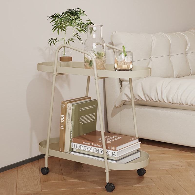 Moderner minimalistischer langer ovaler Eisen-Entfernungstisch, 2-stufig für das Wohnzimmer 