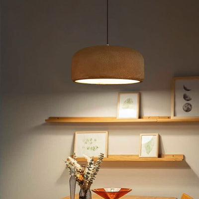 Japanese Minimalist Matte Texture Resin Dome 1-Light Pendant Light