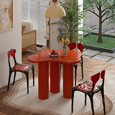 Moderner Art Deco Rose Square FRP Composite Esszimmerstuhl Rückenlehne ohne Armlehnen für Esszimmer 