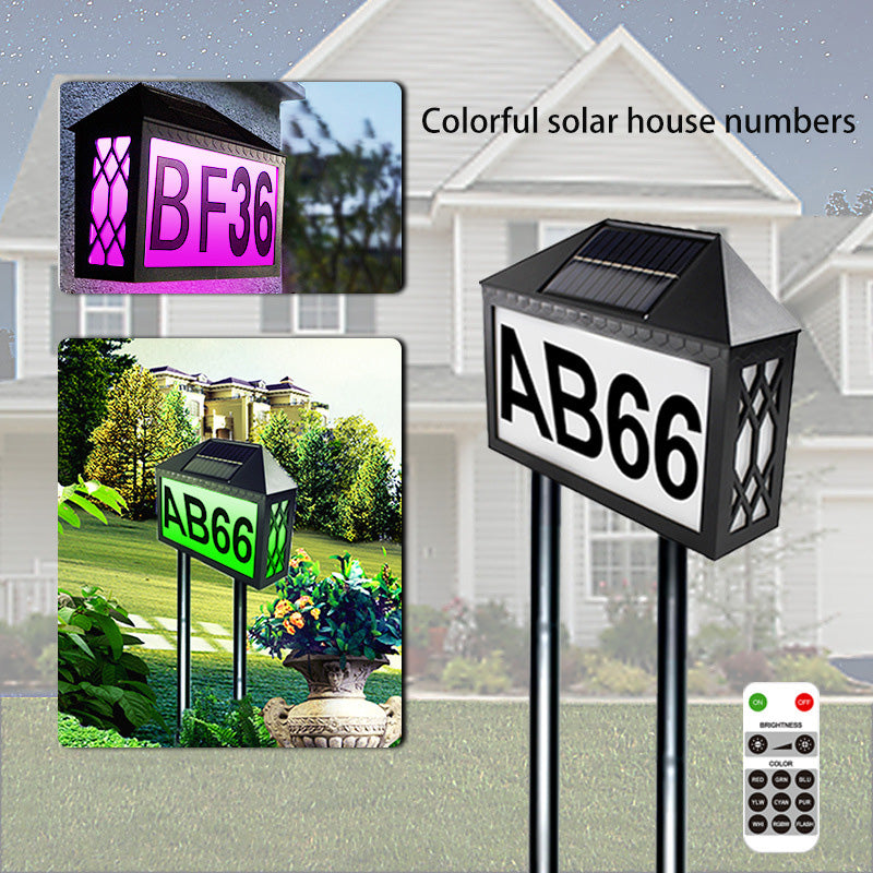 Zeitgenössische Industrie ABS Adresse Zeichen Solar Digital Haus LED Outdoor Wand Leuchte Lampe Für Garten 