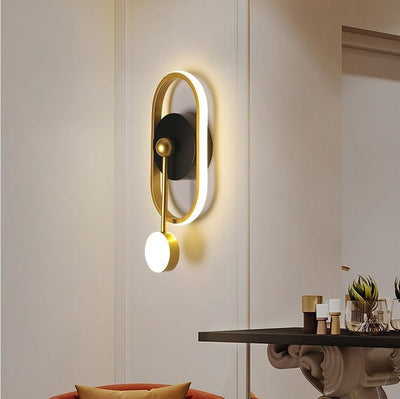 Modern Minimalist Oval Round Square Iron Aluminum LED Wall Sconce Lamp For Bedroom