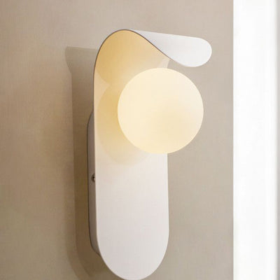 Contemporary Nordic Curved Oval Orb Hardware 1-Light Wall Sconce Lamp For Living Room