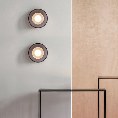 Contemporary Scandinavian Round Hardware Glass LED Semi-Flush Mount Ceiling Light For Living Room