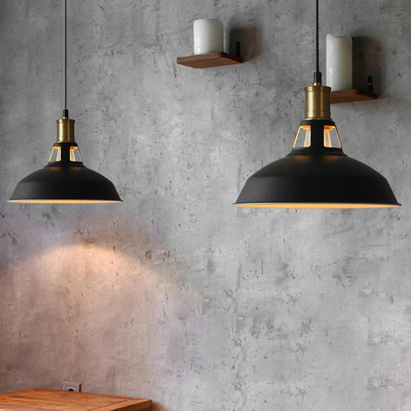 Zeitgenössische industrielle runde Topfdeckel Eisen 1-Licht Pendelleuchte für Wohnzimmer 
