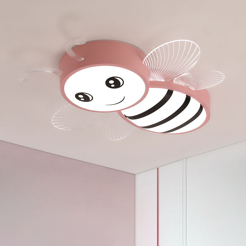 Plafonnier LED en fer et acrylique avec abeille Art Déco moderne pour salon 