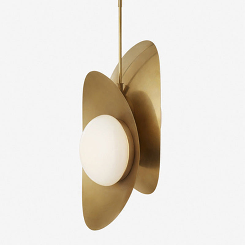 Suspension contemporaine scandinave en fer et verre, fausse lingot sphérique à 1 lumière pour salle à manger 