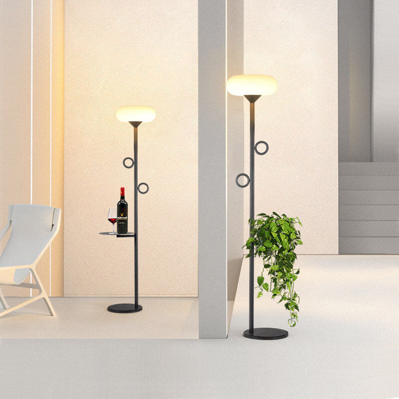 Lámpara de pie para exteriores con tira LED de acero inoxidable de simplicidad moderna solar para patio exterior 