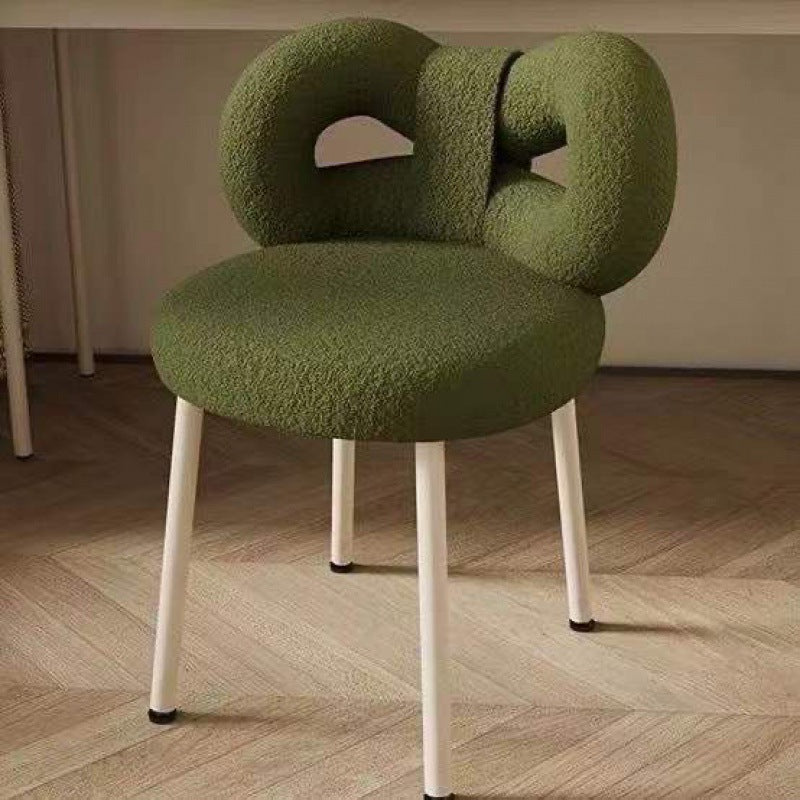 Tabouret de coiffeuse rond en laine d&