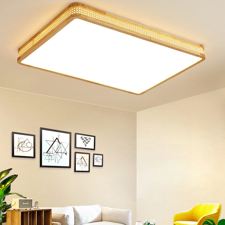 Luz de techo empotrada LED de madera acrílica cuadrada minimalista moderna para dormitorio 