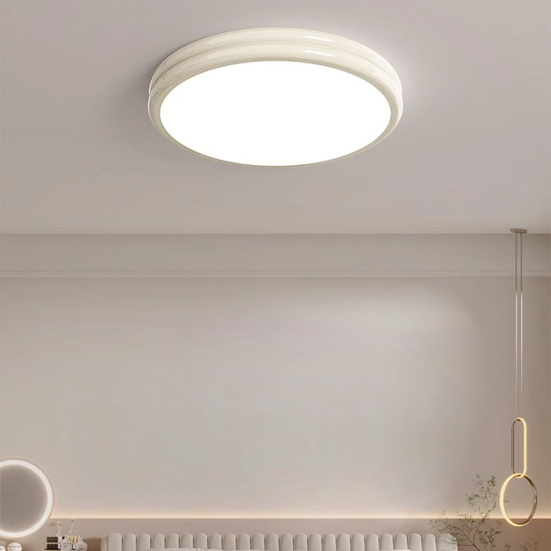 Luz de techo LED de montaje empotrado redonda de doble capa de aluminio acrílico minimalista moderna para dormitorio 
