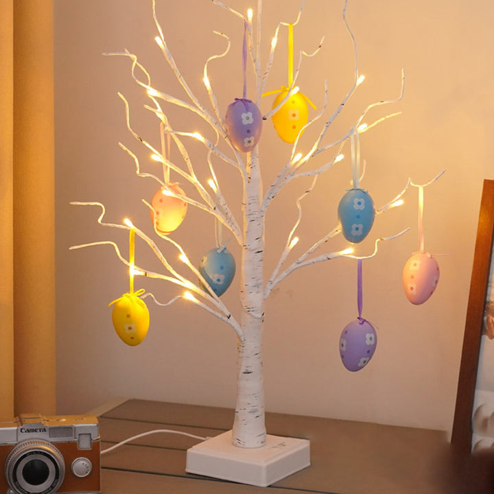 Lampe de table USB LED en plastique avec arbre décoré d&