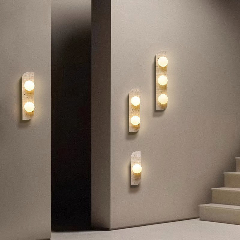 Moderne minimalistische rechteckige Steinglas 1/2/3 Licht Wandleuchte Lampe für Schlafzimmer 
