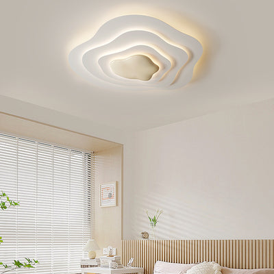 Plafonnier LED en résine nuage crème minimaliste moderne avec montage affleurant pour chambre 