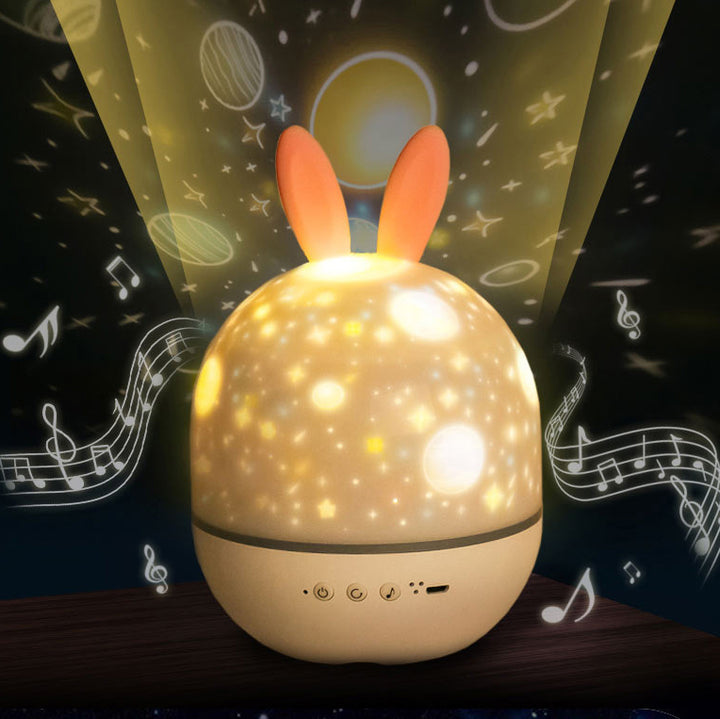 Lampe de table LED ABS ronde pour enfants créatifs contemporains avec lapin et cerf pour chambre 