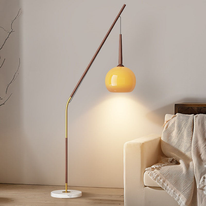 Traditional Vintage Orb Iron Glass 1-Light Standing Floor Lamp For Bedroom