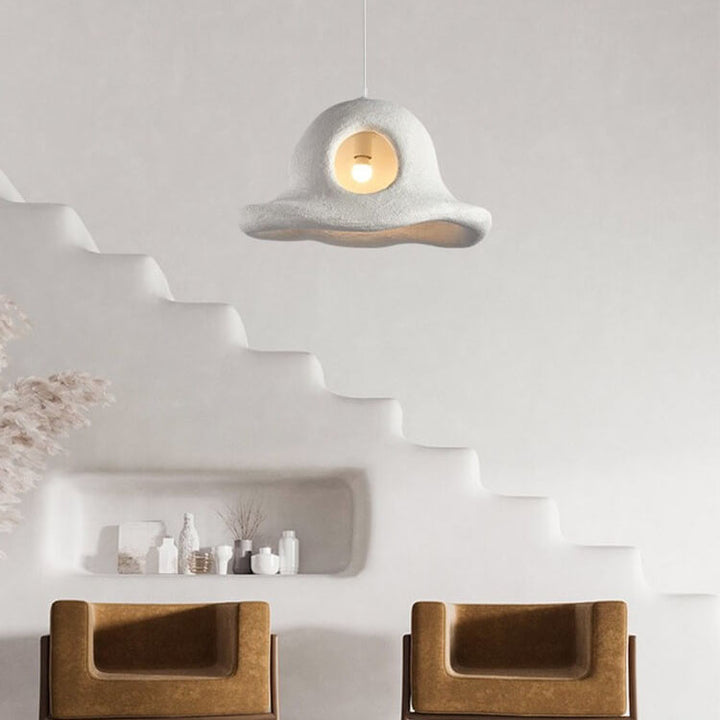 Moderner minimalistischer Wabi-Sabi-Stil Harz Hut 1-Licht Pendelleuchte 