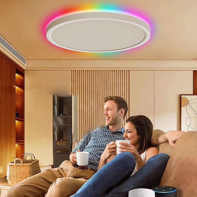 Modern Minimalist ABS Round Intelligent LED Flush Mount Ceiling Light