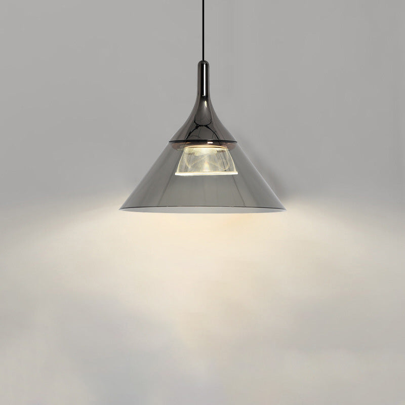 Zeitgenössische nordische konische LED-Pendelleuchte aus Eisen-Aluminium für Schlafzimmer 
