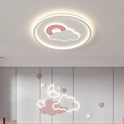 Plafonnier LED en acrylique avec nuage arc-en-ciel créatif contemporain pour salon 
