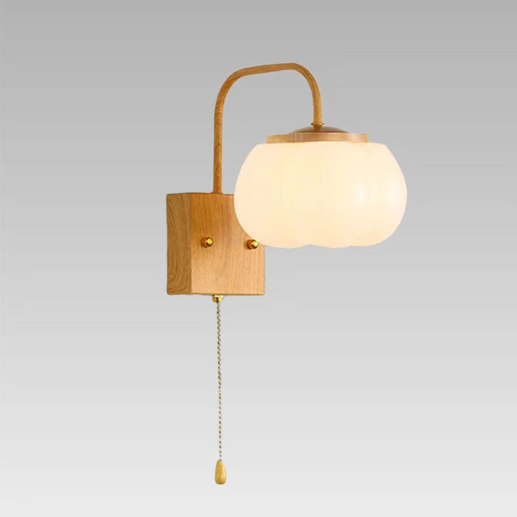 French Simple Cream Style Raw Kapok 1-Light Wall Sconce Lamp