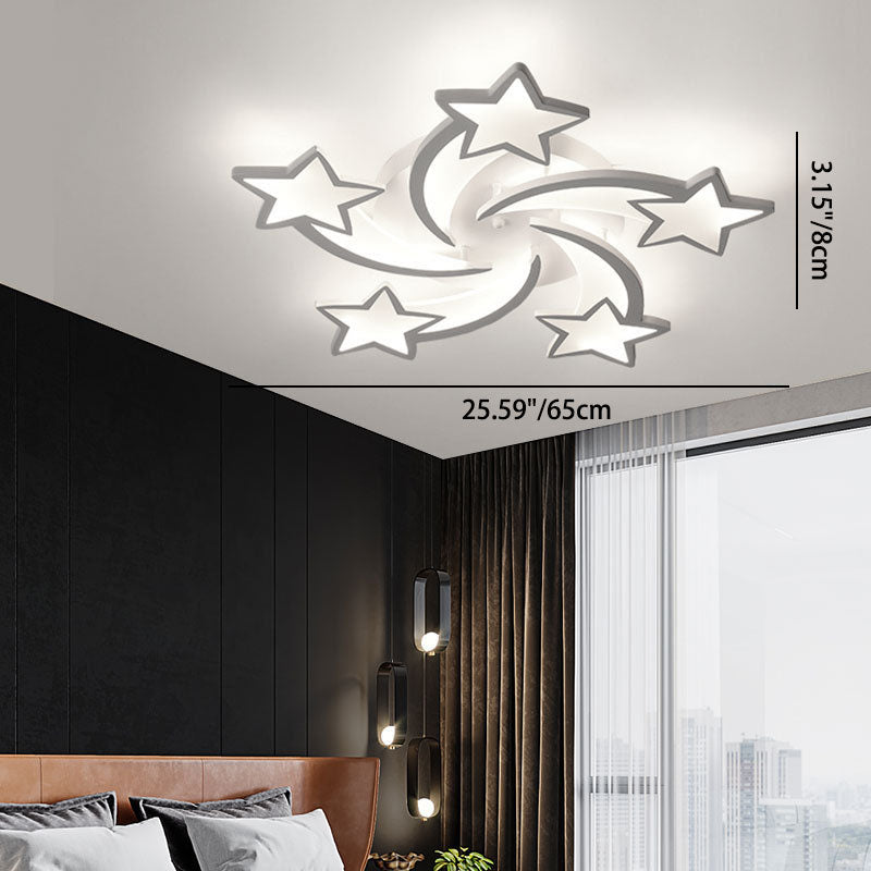 Plafonnier LED semi-encastré en acrylique avec matériel étoile minimaliste moderne pour salon 