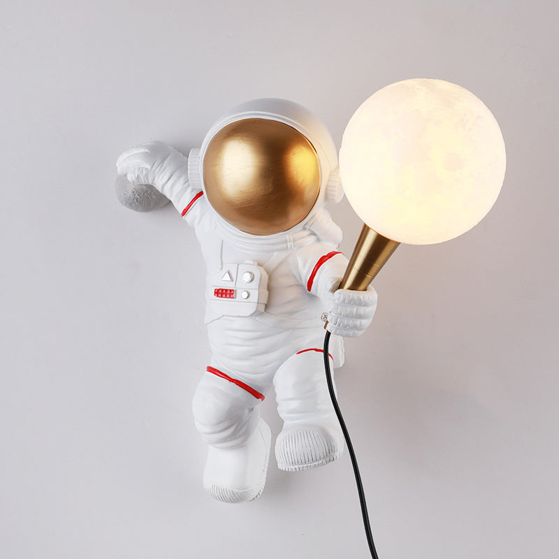 Lampe de table contemporaine créative en résine ABS Astronaute 1 lumière pour chambre 