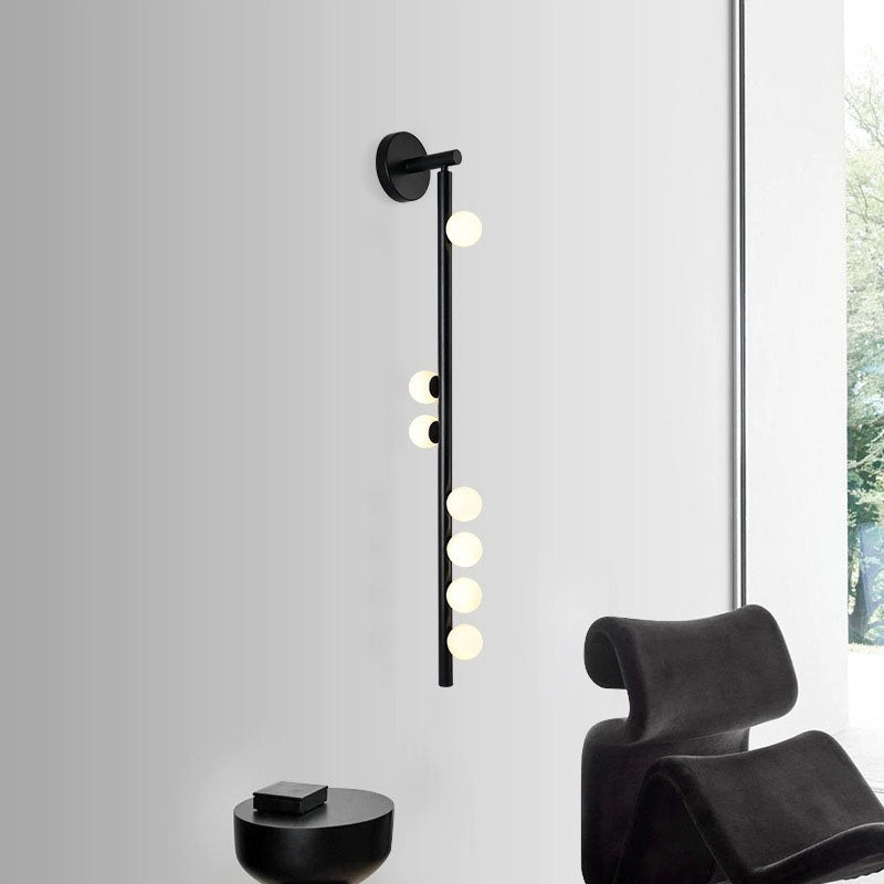 Lámpara de Aplique de Pared de Bola de Vidrio de Hierro de Simplicidad Moderna 3/5/7 Luces Para Sala de Estar 