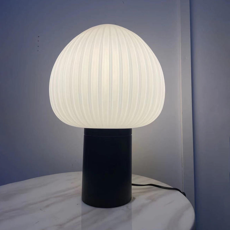 Lámpara de Mesa de 1 Luz con Pantalla de Vidrio Avellana Minimalista Moderna 