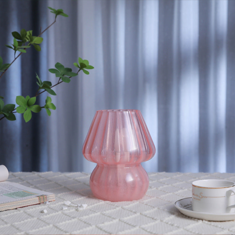 Moderne Einfachheit Glas Pilz 1-Licht Tischlampe für das Schlafzimmer 