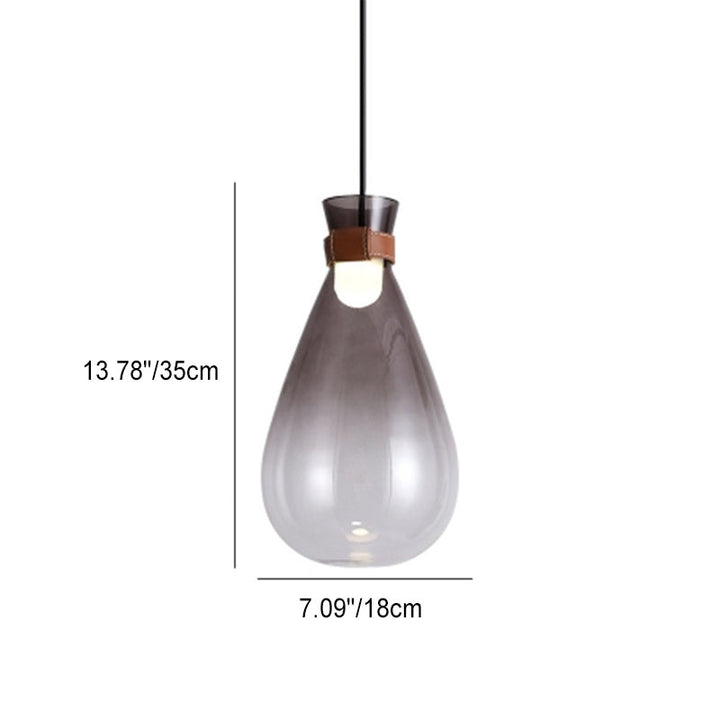 Lampe suspendue LED moderne et créative en verre avec bouteille en forme de goutte d&