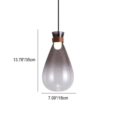 Modern Creative Glass Water Drop Bottle 1-Light LED Pendant Light