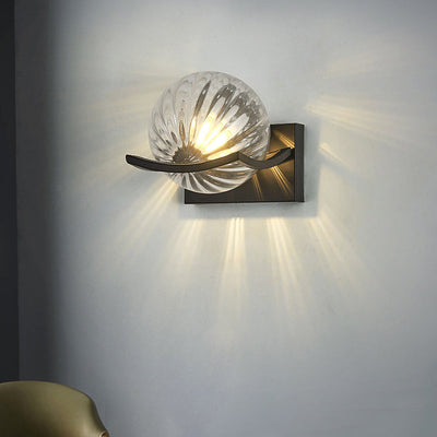Moderne Einfachheit Eisen Wasser Muster Glas Ball Schatten 1-Licht Wand Leuchte Lampe Für Schlafzimmer 