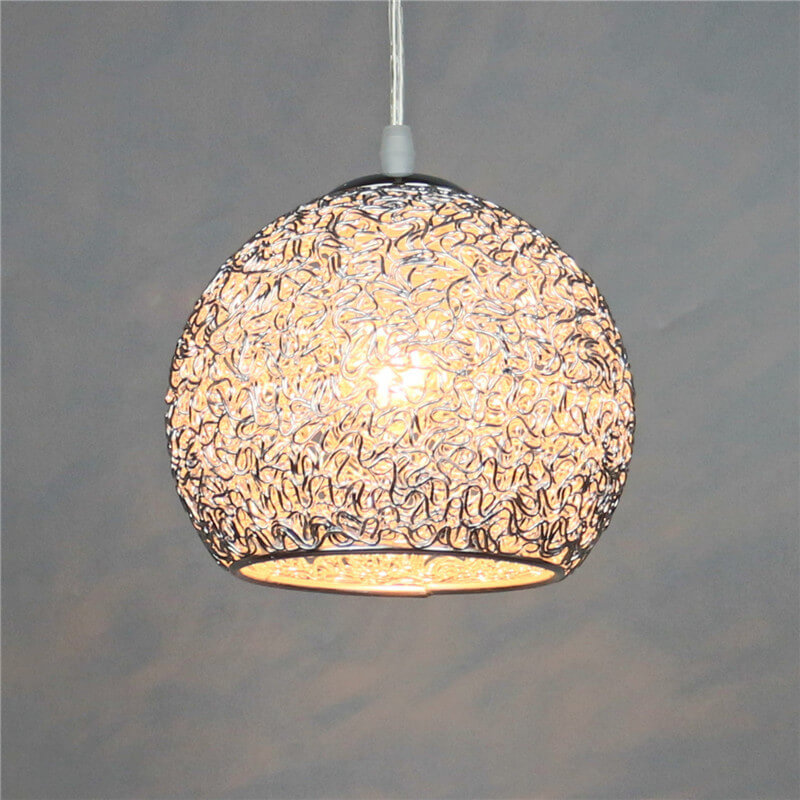 Contemporary Creative Aluminum Macaron Round 1-Light Pendant Light For Living Room