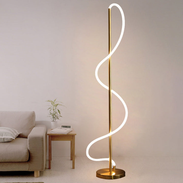 Moderne minimalistische Linie Eisen Silikon LED Stehlampe für Wohnzimmer 