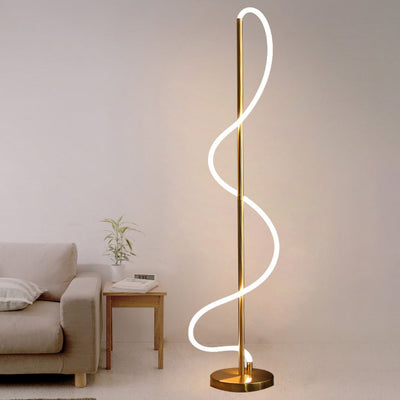 Moderne minimalistische Linie Eisen Silikon LED Stehlampe für Wohnzimmer 