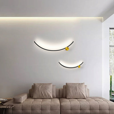 Moderne minimalistische Arc Aluminium Streifen Acryl LED Wandleuchte Lampe für Wohnzimmer 