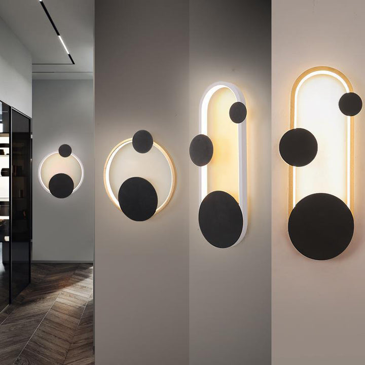 Moderne minimalistische Eisen Aluminium Runde elliptische LED Wandleuchte Lampe für Nacht 