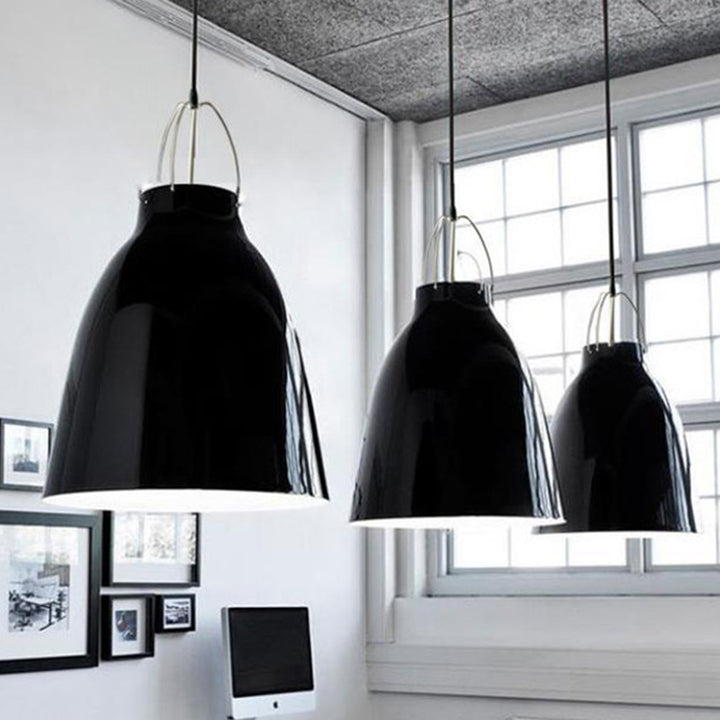 Contemporary Nordic Aluminum Bell 1-Light Pendant Light For Dining Room