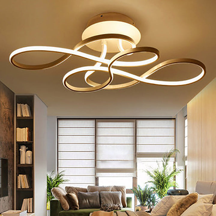 Luz de techo semi-empotrada LED de aluminio acrílico irregular de transición moderna para sala de estar 