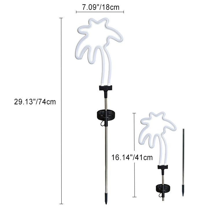 Lumière extérieure LED solaire étanche en acier inoxydable PVC avec design minimaliste moderne pour jardin avec arbre de noix de coco et ananas 