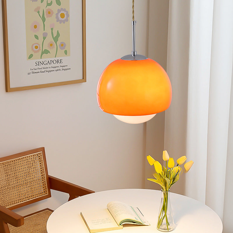 Moderne minimalistische runde Kugel Glas Eisen 1-Licht Pendelleuchte für Wohnzimmer 