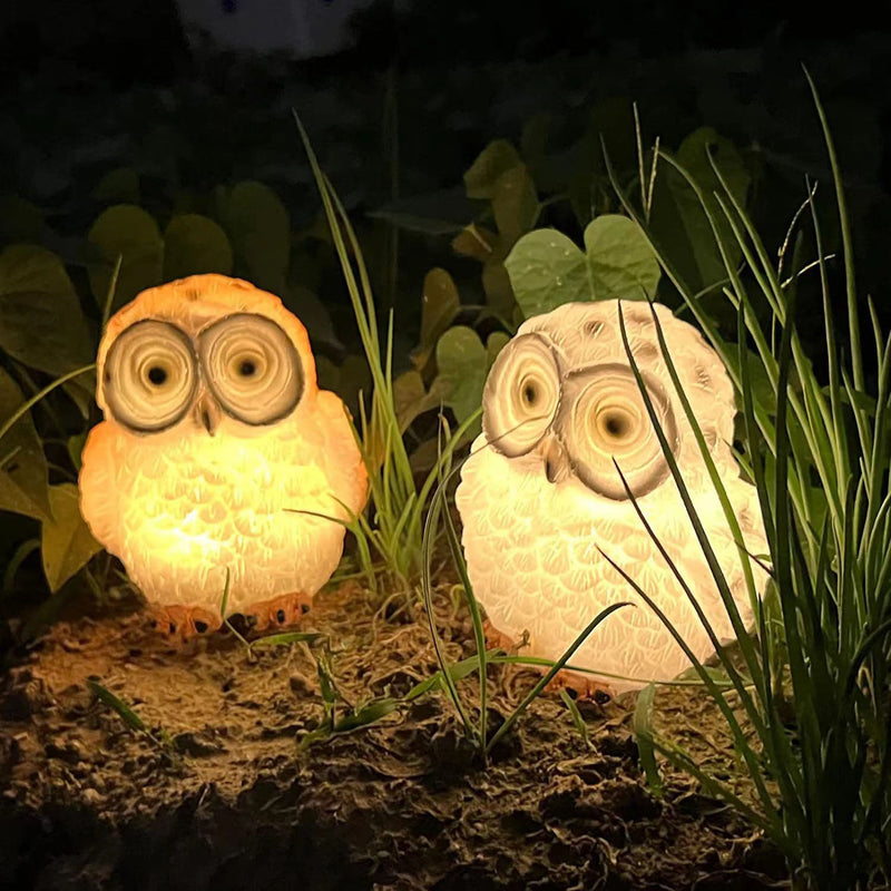 Solar Modern Creative Resin Owl Decoration LED Outdoor Landscape Light
